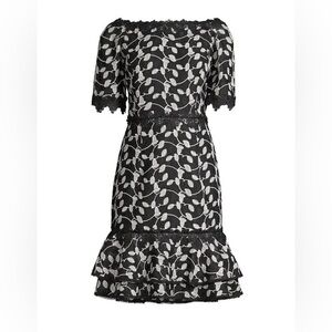 EUC - SHANI - Off the Shoulder Dress - Black/White - size 6